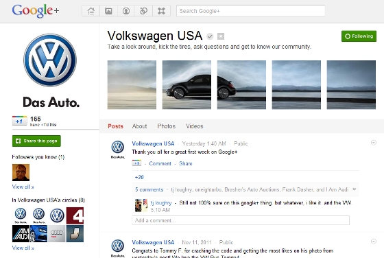 VW Volkswagen USA G + Page