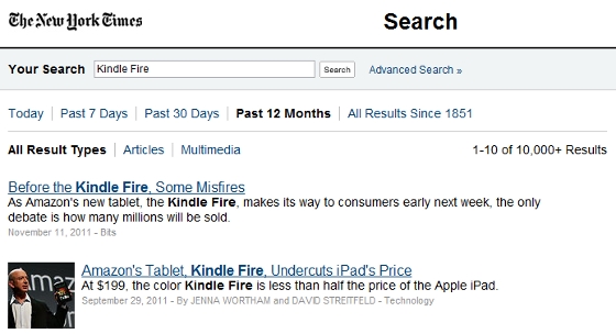nyt Kindle Fire on the New York Times
