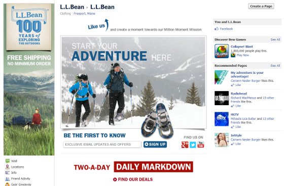 ll LL Bean Facebook profile