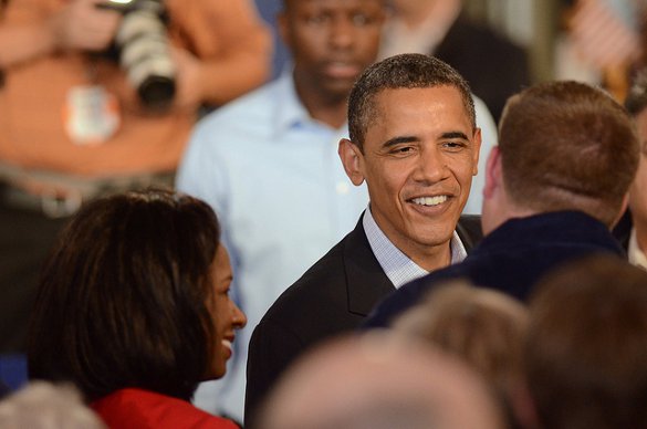 Obama shaking hands