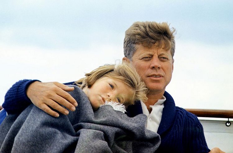 John Kennedy and daughter Caroline Bouvier Kennedy - courtesy Wikipedia