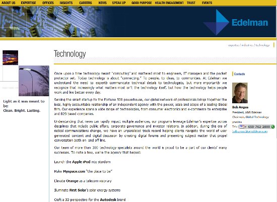 Not exactly the tip of the sword for a tech page