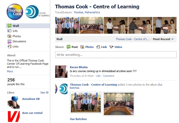 thomas cook Thomas Cook learning on FB