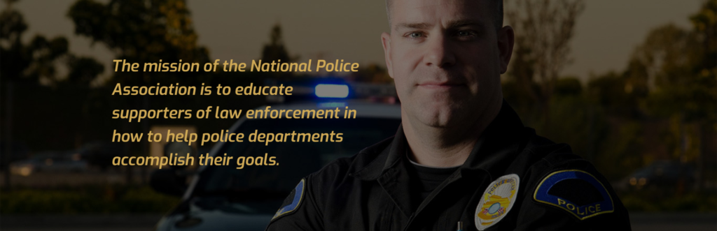 national police association website header with missioj statement