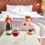 hotel room with desserts
